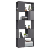 Book Cabinet Room Divider High Gloss Grey 60x24x155 cm - Top-Down View