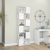Book Cabinet Room Divider White 60x24x186 cm - Side View