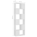 Book Cabinet Room Divider White 60x24x186 cm - Close-Up Angle