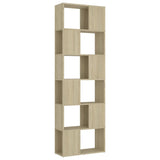 Book Cabinet Room Divider Sonoma Oak 60x24x186 cm Engineered Wood - Front View