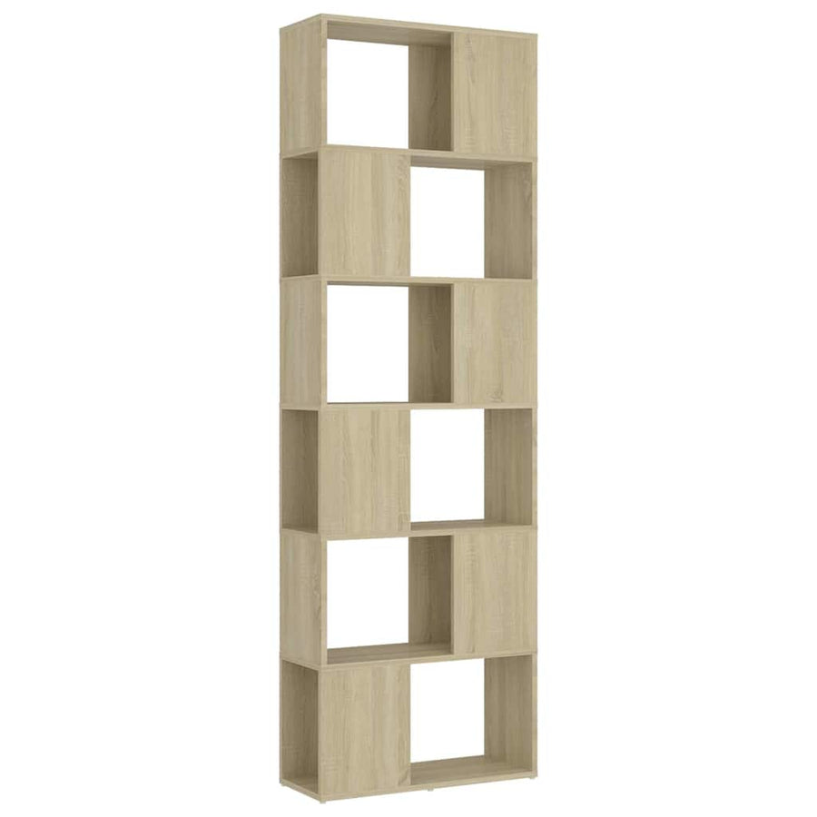 Book Cabinet Room Divider Sonoma Oak 60x24x186 cm