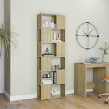 Book Cabinet Room Divider Sonoma Oak 60x24x186 cm Engineered Wood - Side View