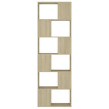 Book Cabinet Room Divider Sonoma Oak 60x24x186 cm Engineered Wood - 45-Degree Angle