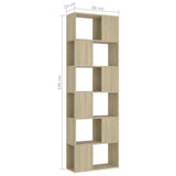 Book Cabinet Room Divider Sonoma Oak 60x24x186 cm Engineered Wood - Close-Up Angle