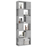 Book Cabinet Room Divider Concrete Grey 60x24x186 cm Engineered Wood - Top-Down View
