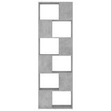 Book Cabinet Room Divider Concrete Grey 60x24x186 cm Engineered Wood - 45-Degree Angle