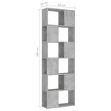 Book Cabinet Room Divider Concrete Grey 60x24x186 cm Engineered Wood - Close-Up Angle