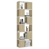 Book Cabinet Room Divider White and Sonoma Oak 60x24x186 cm - Top-Down View