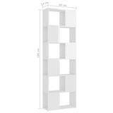 Book Cabinet Room Divider High Gloss White 60x24x186 cm - Close-Up Angle