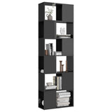 Book Cabinet Room Divider High Gloss Grey 60x24x186 cm - Top-Down View