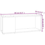 TV Cabinet High Gloss Grey 80x24x32 cm Engineered Wood