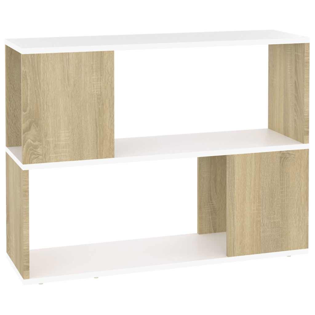 TV Cabinet White and Sonoma Oak 80x24x63 cm Engineered Wood