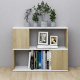 TV Cabinet White and Sonoma Oak 80x24x63 cm Engineered Wood - Side View