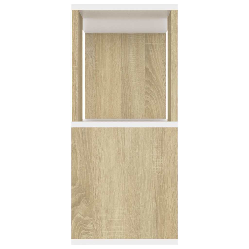 TV Cabinet White and Sonoma Oak 80x24x63 cm Engineered Wood