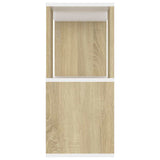 TV Cabinet White and Sonoma Oak 80x24x63 cm Engineered Wood - Rear View