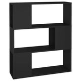 Book Cabinet Room Divider Black 80x24x94 cm Engineered Wood