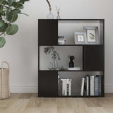 Book Cabinet Room Divider Black 80x24x94 cm Engineered Wood - Side View
