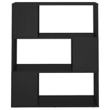 Book Cabinet Room Divider Black 80x24x94 cm Engineered Wood