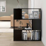 Book Cabinet Room Divider Black 80x24x94 cm Engineered Wood