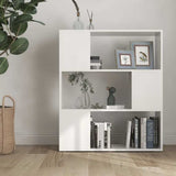 Book Cabinet Room Divider High Gloss White 80x24x94cm Engineered Wood