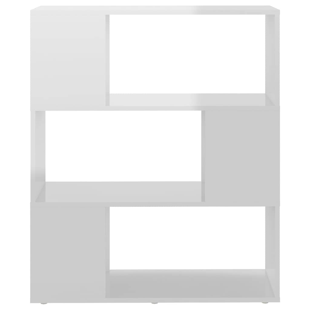Book Cabinet Room Divider High Gloss White 80x24x94cm Engineered Wood