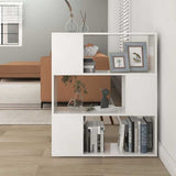 Book Cabinet Room Divider High Gloss White 80x24x94cm Engineered Wood