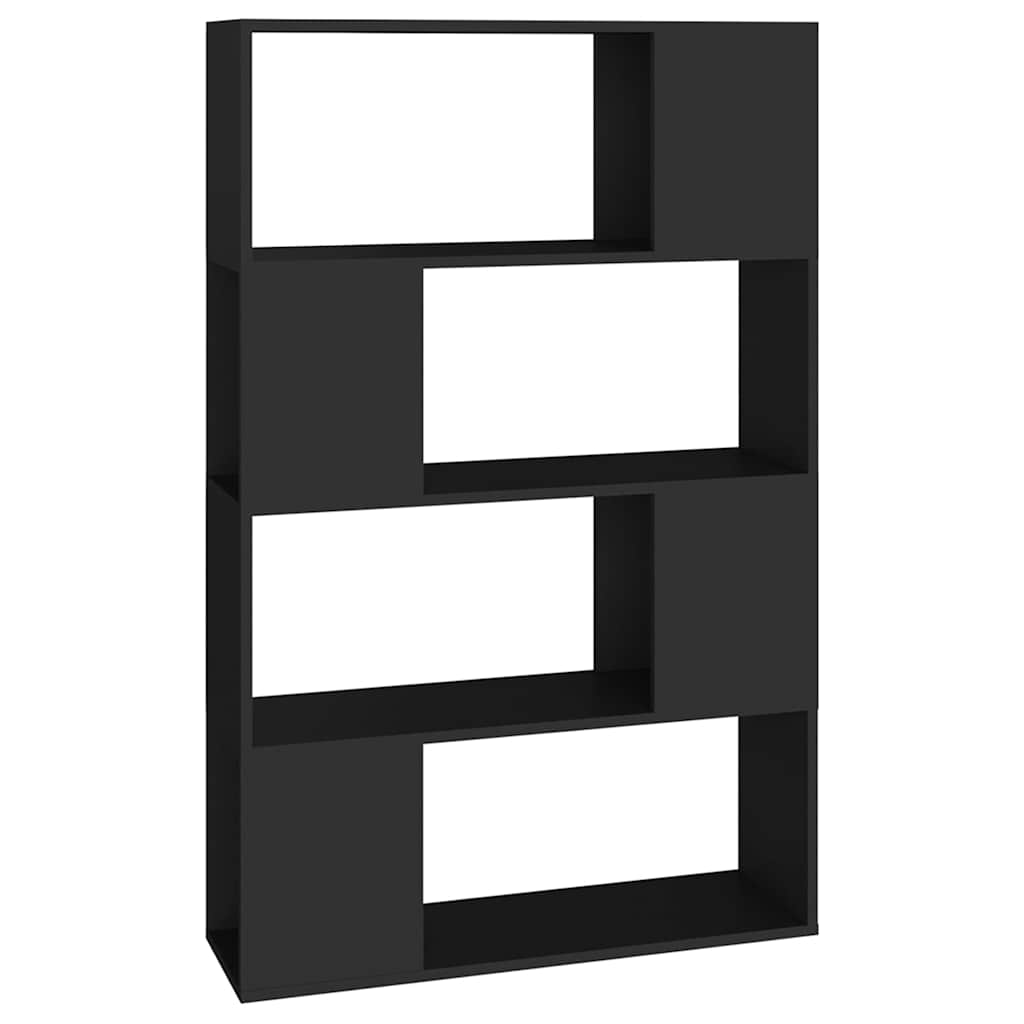 Book Cabinet Room Divider Black 80x24x124.5 cm Engineered Wood