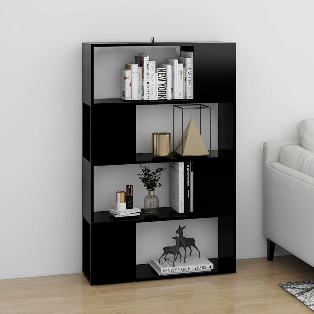 Book Cabinet Room Divider Black 80x24x124.5 cm Engineered Wood