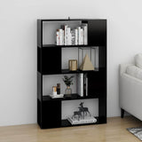 Book Cabinet Room Divider Black 80x24x124.5 cm Engineered Wood
