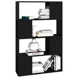 Book Cabinet Room Divider Black 80x24x124.5 cm Engineered Wood