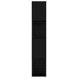 Book Cabinet Room Divider Black 80x24x124.5 cm Engineered Wood - Rear View