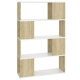 Book Cabinet Room Divider White and Sonoma Oak 80x24x124.5 cm
