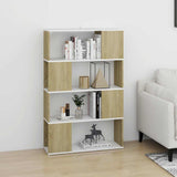Book Cabinet Room Divider White and Sonoma Oak 80x24x124.5 cm