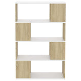 Book Cabinet Room Divider White and Sonoma Oak 80x24x124.5 cm