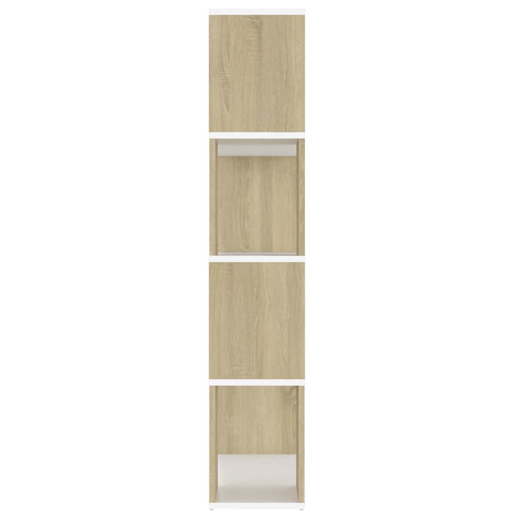Book Cabinet Room Divider White and Sonoma Oak 80x24x124.5 cm