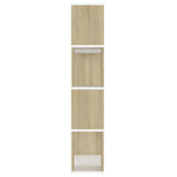 Book Cabinet Room Divider White and Sonoma Oak 80x24x124.5 cm - Rear View