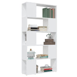Book Cabinet Room Divider White 80x24x155 cm Engineered Wood - 45-Degree Angle