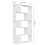 Book Cabinet Room Divider White 80x24x155 cm Engineered Wood - Close-Up Angle