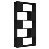 Book Cabinet Room Divider Black 80x24x155 cm Engineered Wood - Front View