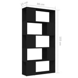 Book Cabinet Room Divider Black 80x24x155 cm Engineered Wood - Close-Up Angle