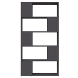 Book Cabinet Room Divider Grey 80x24x155 cm Engineered Wood - Side View