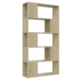 Book Cabinet Room Divider Sonoma Oak 80x24x155 cm Engineered Wood - Front View