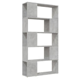 Book Cabinet Room Divider Concrete Grey 80x24x155 cm Engineered Wood - Front View