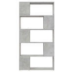Book Cabinet Room Divider Concrete Grey 80x24x155 cm