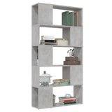 Book Cabinet Room Divider Concrete Grey 80x24x155 cm Engineered Wood - 45-Degree Angle