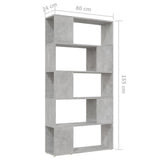 Book Cabinet Room Divider Concrete Grey 80x24x155 cm Engineered Wood - Close-Up Angle