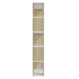 Book Cabinet Room Divider White and Sonoma Oak 80x24x155 cm Engineered Wood - Top-Down View