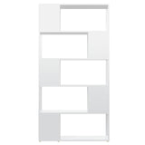 Book Cabinet Room Divider High Gloss White 80x24x155 cm Engineered Wood - Side View