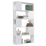 Book Cabinet Room Divider High Gloss White 80x24x155 cm Engineered Wood - 45-Degree Angle