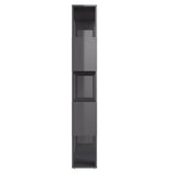 Book Cabinet Room Divider High Gloss Grey 80x24x155 cm Engineered Wood - Top-Down View